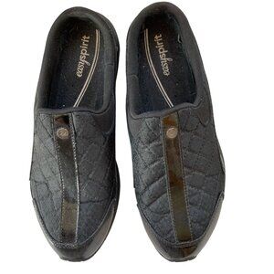 Easy Spirit Traveltime Mule Womens Black Patent Leather Sneakers Casual Shoes 8N